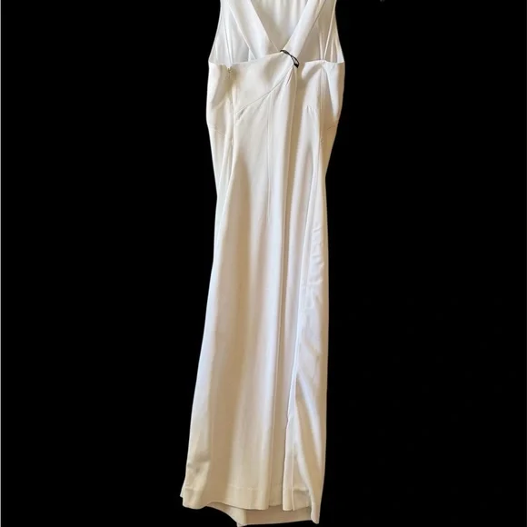 Theory White Halter Midi Dress with Cross-Back - Picture 5 of 15
